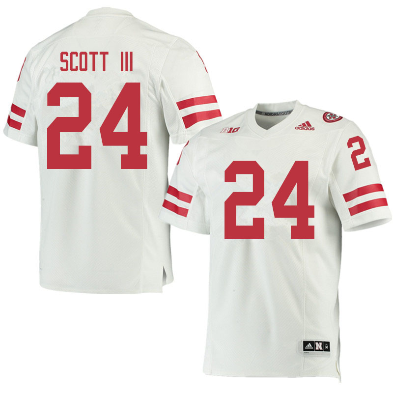 Men #24 Marvin Scott III Nebraska Cornhuskers College Football Jerseys Sale-White - Click Image to Close